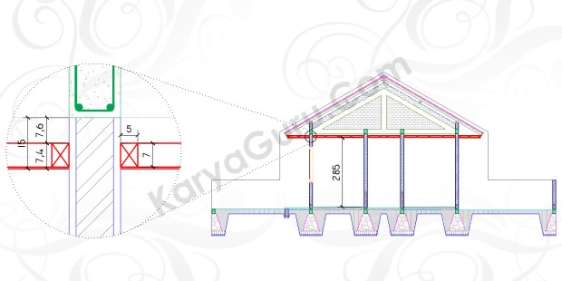 PLAFOND - Tutorial Belajar AutoCAD Gambar Kerja Potongan C-C Rumah Tinggal ShopDrawing Section