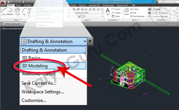 01-workspace-switching-3d-modeling-autocad-tutorial