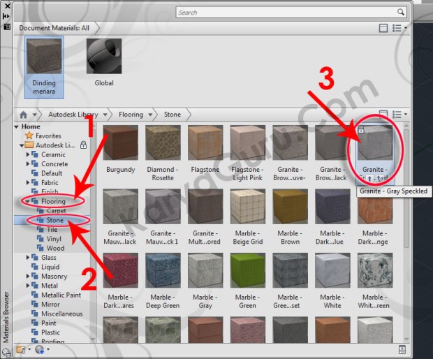 08-flooring-stone-granite-gray-speckled-material-browser-tutorial-autocad-3d