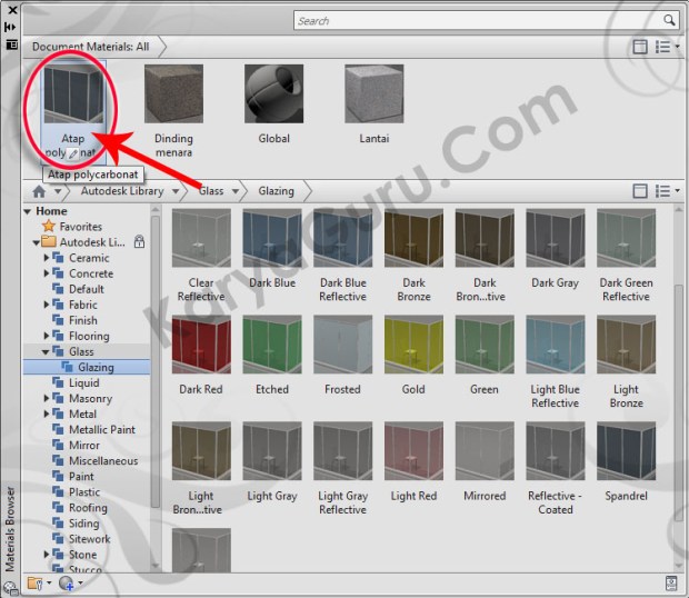 13-atap-glass-glazing-spandrel-material-browser-tutorial-autocad-3d
