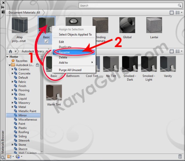 18-mirror-basic-rename-material-browser-tutorial-autocad-3d