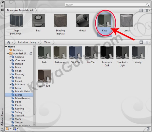 19-kaca-mirror-basic-material-browser-tutorial-autocad-3d