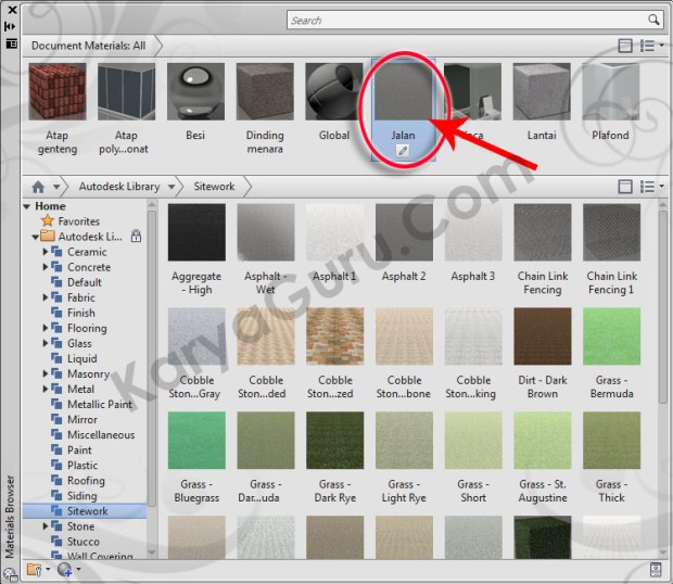 28-jalan-site-work-asphalt-2-material-browser-tutorial-autocad-3d