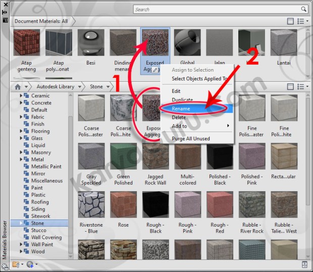 33-stone-exposed-aggregate-rename-material-browser-tutorial-autocad-3d