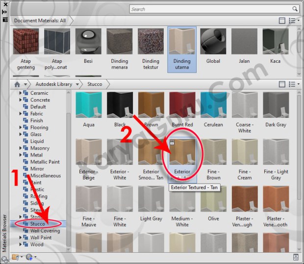 38-stucco-exterior-textured-tan-material-browser-tutorial-autocad-3d
