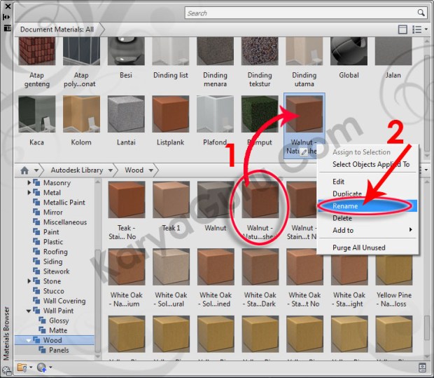 48-wood-walnut-natural-polished-rename-material-browser-tutorial-autocad-3d