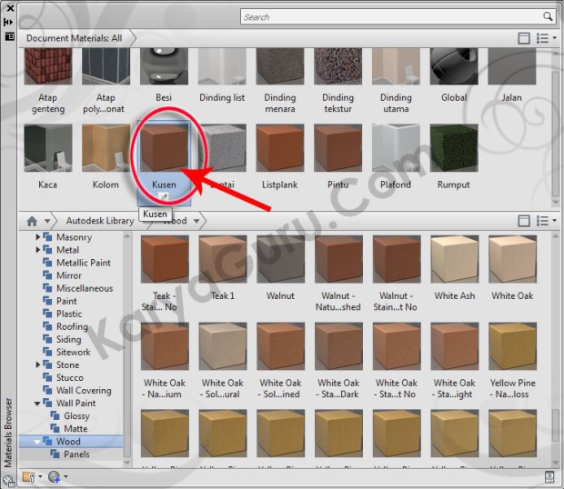 52-kusen-wood-walnut-natural-stained-light-no-gloss-material-browser-tutorial-autocad-3d