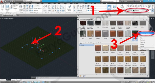75-assign-to-selection-sitework-hedge-material-browser-tutorial-autocad-3d