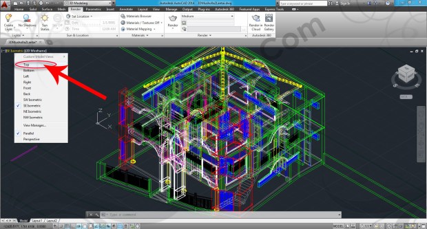 78-top-view-tutorial-autocad-3d