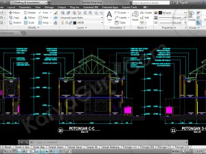 gambar-kerja-potongan-musholla-2-lantai-autocad