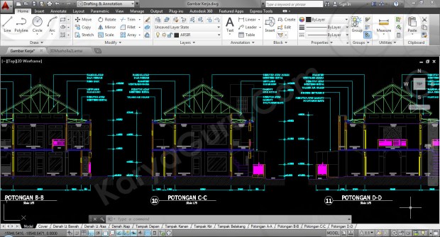 gambar-kerja-potongan-musholla-2-lantai-autocad
