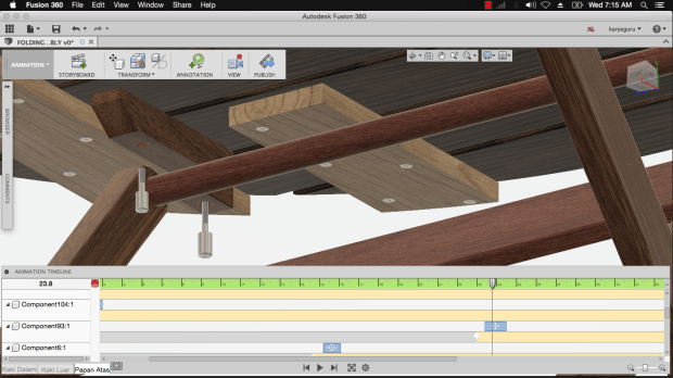 Animation Autodesk Fusion360 - Folding Table Top Frame KaryaGuruCenter