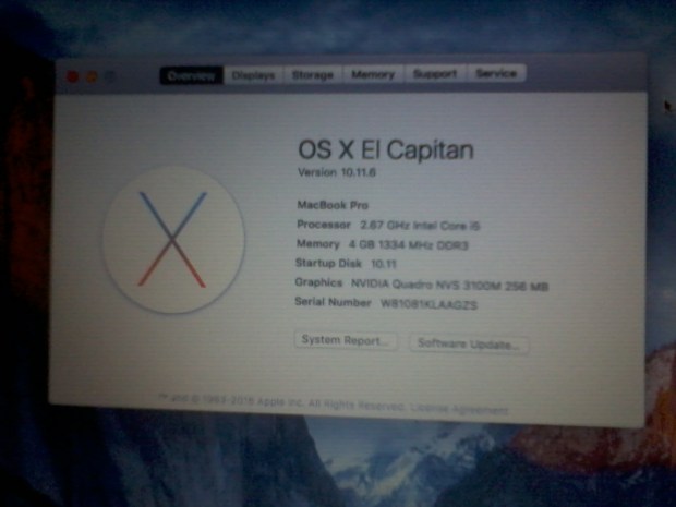 Hackintosh OSX Elcapitan Lenovo Thinkpad T410 Nvidia Web Driver NVS 3100M