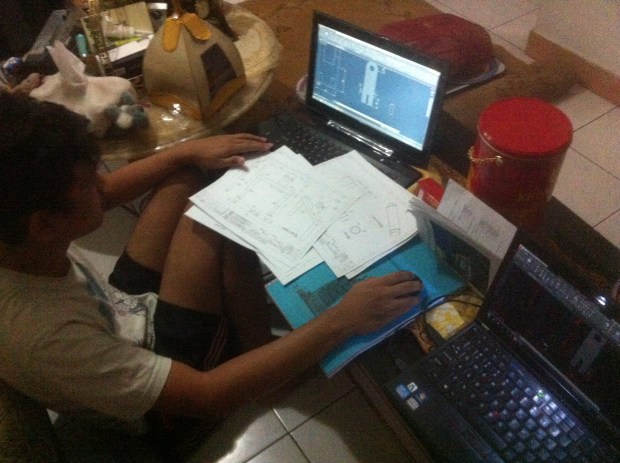 Latihan Materi Dasar 2D Kursus Private AutoCAD di Indraprasta 1 Bantarjati Bogor Utara