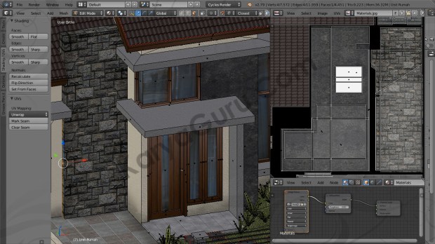 Blender Material Texture Atlas Batu Alam Rumah Minimalis