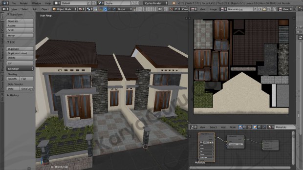 Blender Material Texture Atlas Rumah Minimalis