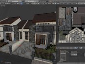 Blender UV Unwrap Material Texture Atlas Batu Alam Rumah Minimalis