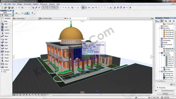 3d modeling masjid besar ciomas bogor