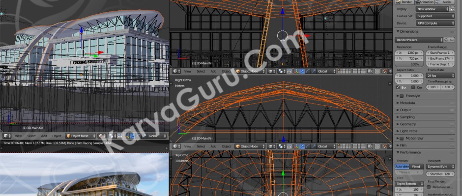 3D Gambar PraDesain Gedung Kantor DPRD Blender