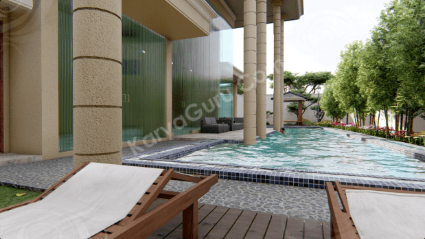 3D Rendering Modeling Animation Architecture Exterior KolamRenang Gazebo