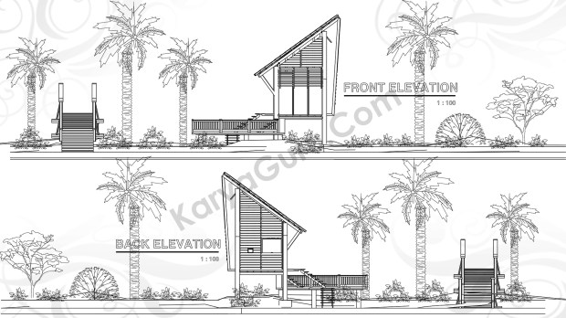 Elevation Front & Back - VOYAGEUR Personal Studio for Travel Blogger