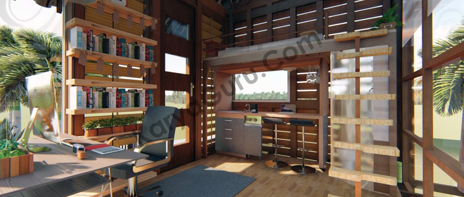 Render Realistic Photo Interior View1 - VOYAGEUR Personal Studio for Travel Blogger