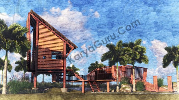 Render Sketch Back View - VOYAGEUR Personal Studio for Travel Blogger