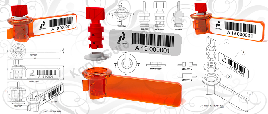 2D 3D Visualisasi Desain Material Segel pertamina