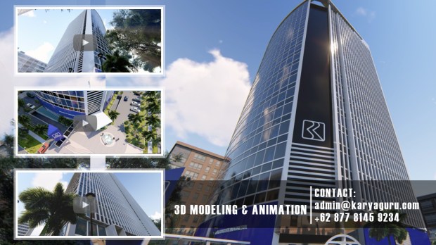 3D Animasi Desain Gedung BRI