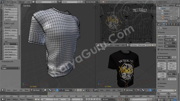 Desain Kaos 3D dengan Blender
