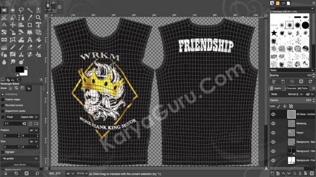 Mockup T-Shirt MotorCycle Club Desain Kaos Sablon Gimp