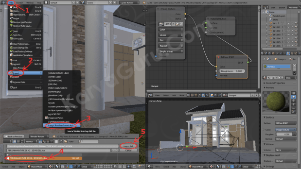 Step by step Import Sketchup File to Blender