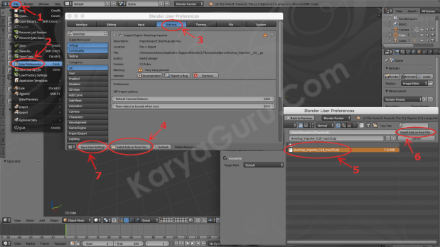Install Addons Blender Sketchup Imprter