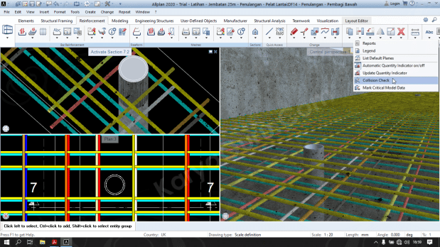 Tutorial BIM Allplan - Clash Detection Penulangan Pelat Lantai Jembatan